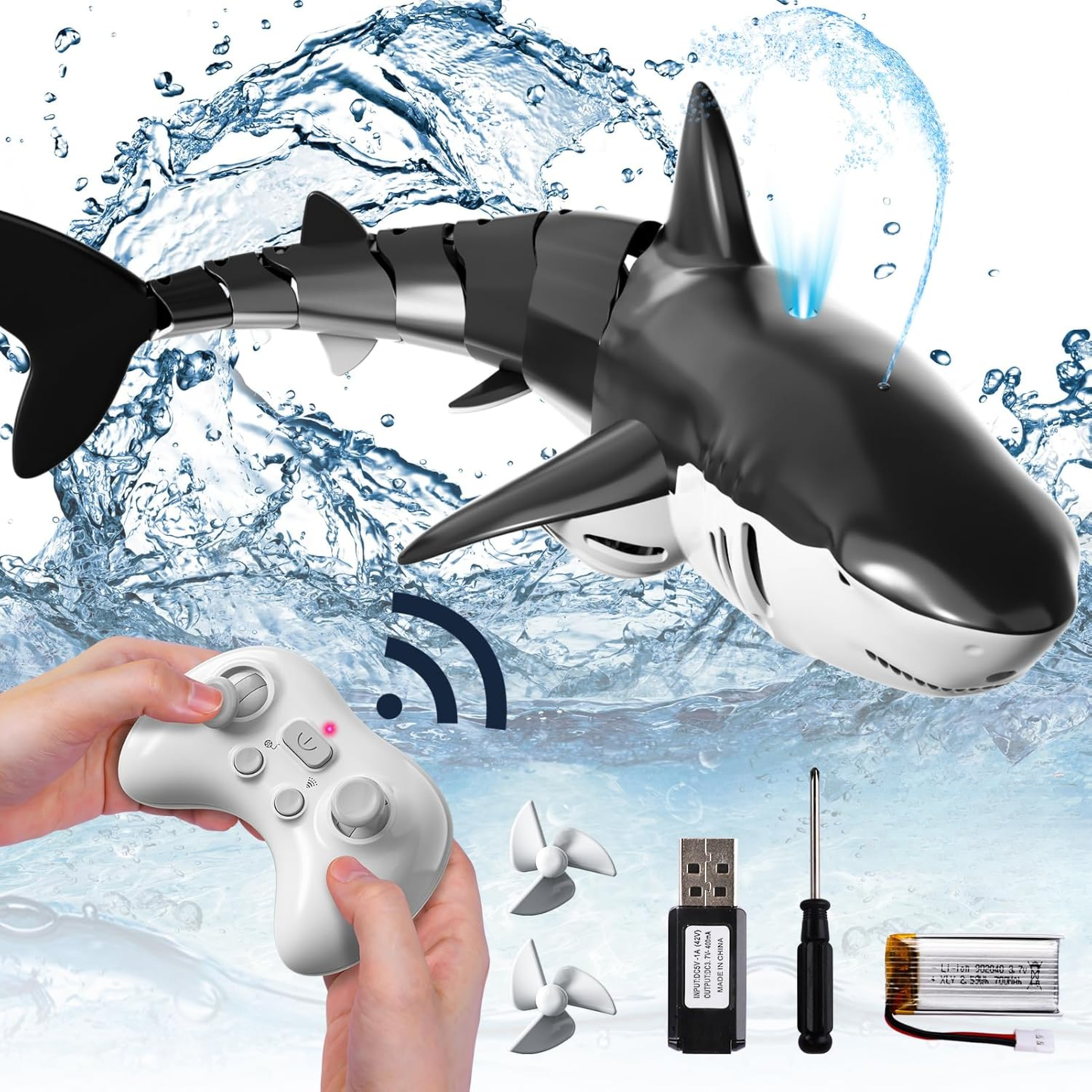 SplashShark – Tiburón RC Realista
